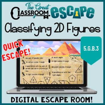 Preview of 5th Grade Geometry Attributes of 2D Figures Digital Escape Room Math Activity