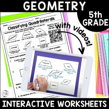 Preview of 5th Grade Geometry Coordinate Grids Review Mini Lesson Homework Video Worksheets