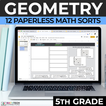 Preview of 5th Grade Geometry, Coordinate Plane Digital Math Sorts Review | Google Drive