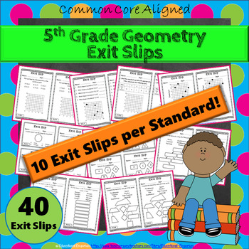 Preview of 5th Grade Geometry Exit Slips/Tickets ★ Common-Core Aligned Math