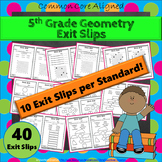 5th Grade Geometry Exit Slips/Tickets ★ Common-Core Aligned Math