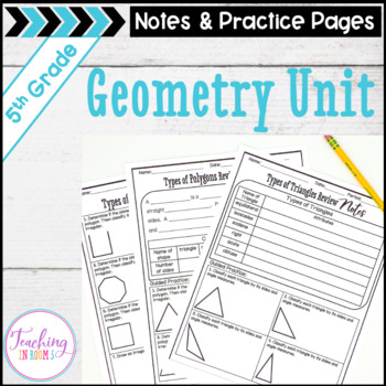 Preview of 5th Grade Geometry Guided Notes & Worksheets 