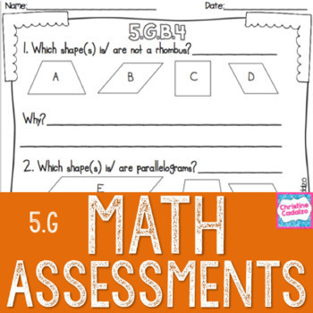 Preview of 5th Grade Geometry Math Assessments
