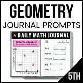 5th Grade Geometry Math Journal - 5th Grade Math Prompts -