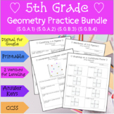 5th Grade Geometry Practice Bundle {5.G.A.1  5.G.A.2  5.G.