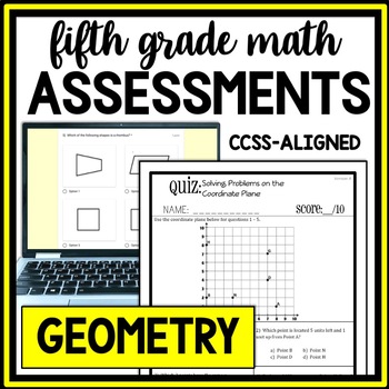 Preview of 5th Grade Geometry Standards Based Math Assessments Common Core, Review/Practice