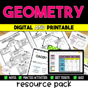 Preview of Geometry Resource Bundle - Digital & Printable
