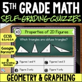 5th Grade Geometry Review Quizzes for Test Prep, Exit Tick