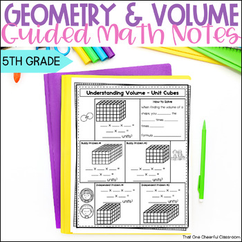 Preview of 5th Grade Geometry & Volume Math Notes - Quadrilaterals, Triangles, Polygons
