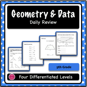 Preview of 5th Grade Geometry & Data Daily Spiral Review BUNDLE