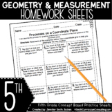 5th Grade Geometry and Measurement Math Homework Practice 