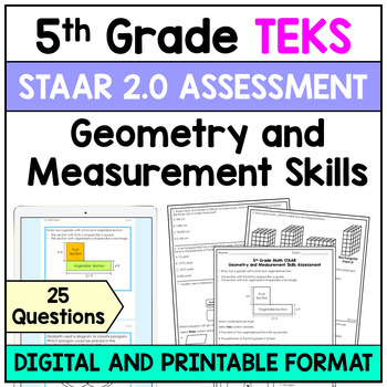 Preview of 5th Grade Geometry and Measurement Skills STAAR 2.0 Assessment