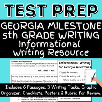 Preview of 5th Grade Georgia Milestone Informational Writing Texts and Prompt Practice