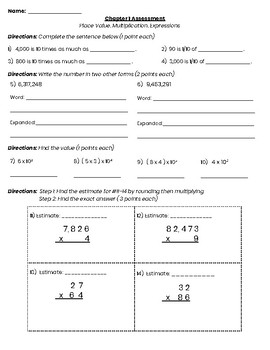 5th Grade Go Math- Chapter 1-11 Assessments by SG's Resources | TpT