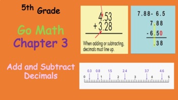 Preview of 5th Grade Go Math Chapter 3 Lessons - Add and Subtract Decimals