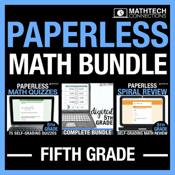 Preview of 5th Grade Math Review Yearlong Paperless Google Classroom Math Curriculum