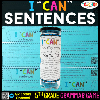 Preview of 5th Grade Grammar Game | Expanding, Reducing, & Combining Sentences