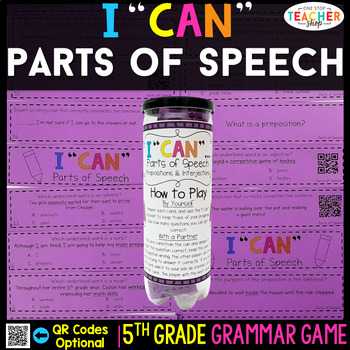 Preview of 5th Grade Grammar Game | Parts of Speech Review | Interjections & Prepositions
