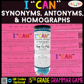 Preview of 5th Grade Grammar Game | Synonyms, Antonyms & Homographs