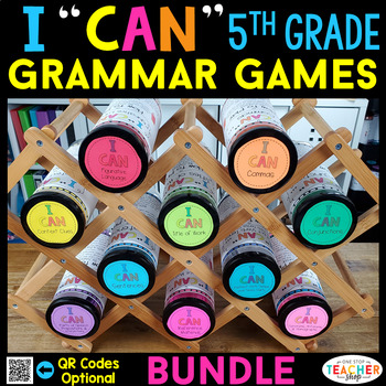 Preview of 5th Grade Grammar Games BUNDLE - Literacy Centers & Test Prep Review