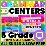 5th Grade Grammar Games Bundle - Grammar Centers Bundle fo