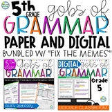 5th Grade Grammar PAPER AND DIGITAL VERSIONS GOBS OF GRAMMAR