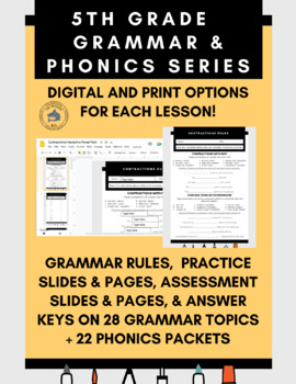 Preview of 5th Grade Grammar & Phonics Series: Print & Digital Version (The Meg-A Bundle)