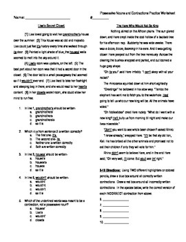 5th grade grammar skill practice worksheet and key