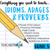 5th Grade Grammar Unit: Idioms, Adages & Proverbs