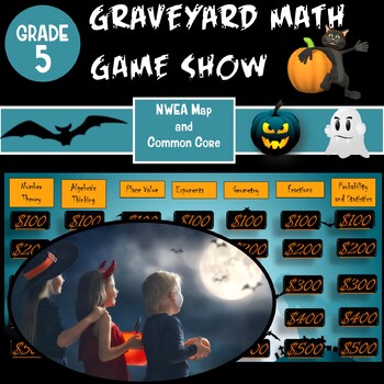 Preview of 5th Grade Halloween Math Game Show for NWEA MAP and Common Core