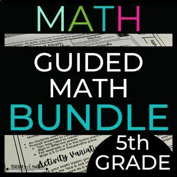 Preview of 5th Grade Guided Math Lesson Plans Printable + Hands On Math for the ENTIRE YEAR