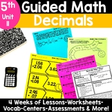 Adding Subtracting Multiplying Dividing Decimals Worksheets Activities 5th Grade