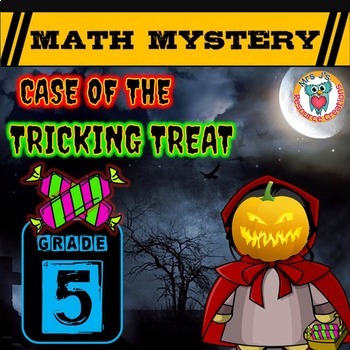 Preview of 5th Grade Halloween Activity, Halloween Math Mystery Game Review