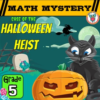 Preview of Halloween Math Mystery Activity Game 5th Grade - Printable & Digital Worksheets