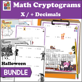 5th Grade Halloween Math Cryptogram Bundle