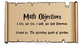 5th Grade Harry Potter Math Objective Statements