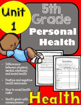 Preview of 5th Grade Health - Unit 1: Personal Health Activities and Worksheets