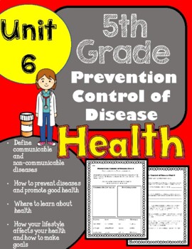 Preview of 5th Grade Health - Unit 6: Prevention / Control of Disease Worksheets