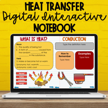 Preview of 5th Grade Heat Digital Interactive Notebook - NC Science Standards 5.P.3