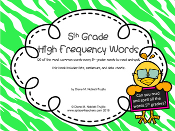 Preview of 5th Grade High Frequency Reading and Spelling Words