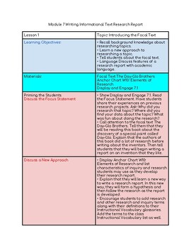 Preview of 5th Grade HmH Module 7 Writing Research Reports Lesson Plans