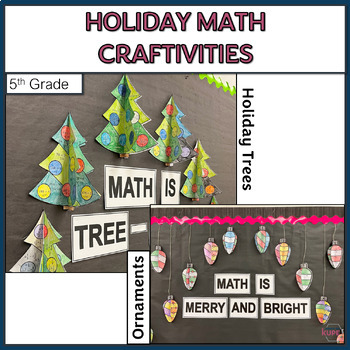 Preview of 5th Grade Holiday or Christmas Math Craftivity Bundle