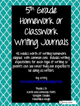 Preview of 5th Grade Homework/Classroom Writing Journals