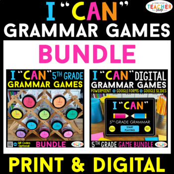 Preview of 5th Grade I CAN Grammar Games & Centers | DIGITAL & PRINT Bundle