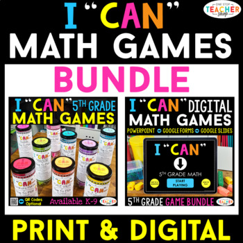 Preview of 5th Grade I CAN Math Games & Centers | DIGITAL & PRINT Bundle