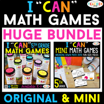 Preview of 5th Grade I CAN Math Games & Centers | Original & Mini Games BUNDLE