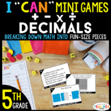 5th Grade I CAN Mini Math Games | Add, Subtract, Multiply,