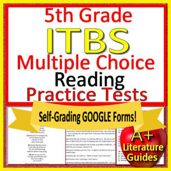 Preview of 5th Grade ITBS Test Prep - Reading ELA SELF-GRADING GOOGLE FORM QUIZZES!