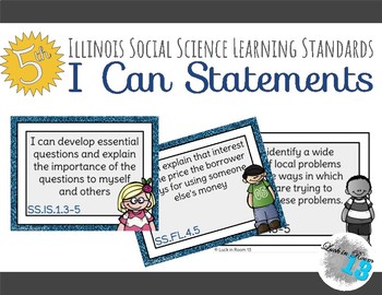 Preview of 5th Grade Illinois Social Science Learning Standards I Can Statements