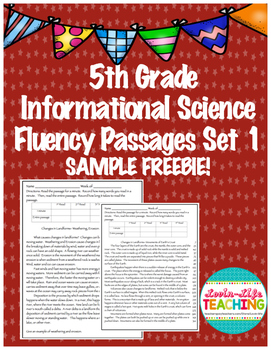 Preview of Fluency Passages 5th Grade Informational Science  SAMPLE FREEBIE
